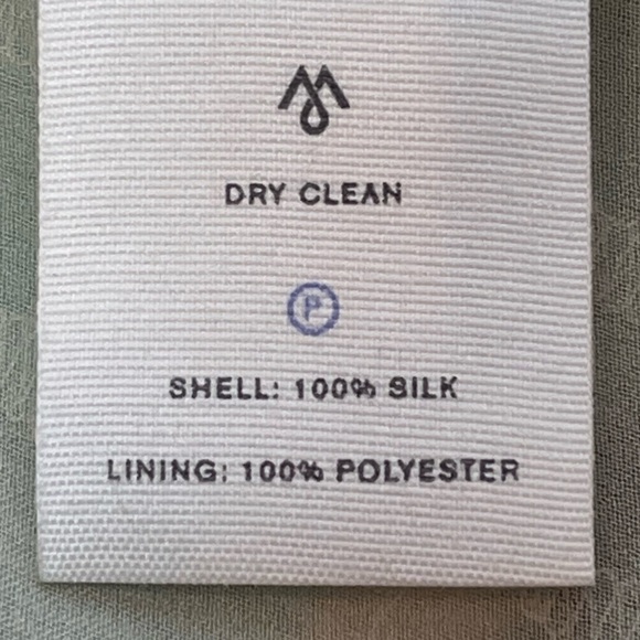 Martin + Osa 100% Silk Watercolor Floral Dress Olive green silk - Picture 7 of 8